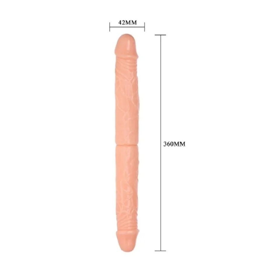 #10978 - 36 Cm Çift Taraflı İki Yönlü Esnek Dildo Kıkırdaklı Penis