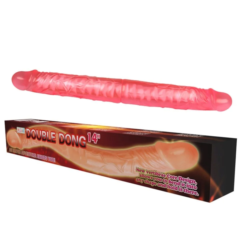 #10979 - 36 Cm Çift Taraflı İki Yönlü Esnek Dildo Kıkırdaklı Penis