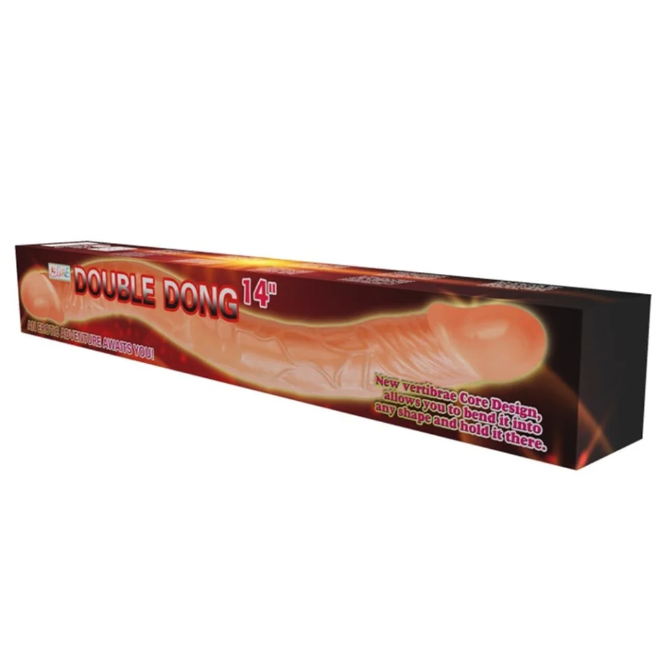 #10980 - 36 Cm Çift Taraflı İki Yönlü Esnek Dildo Kıkırdaklı Penis