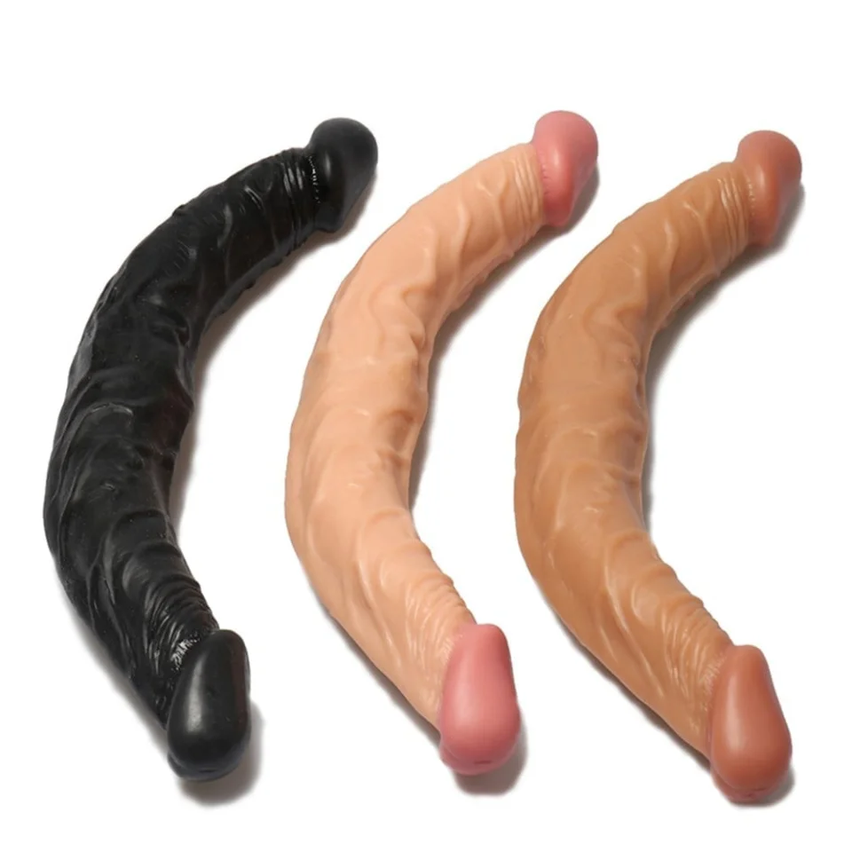 #10994 - 36 cm Çift Taraflı Realistik Dildo Anal Vajinal Penis