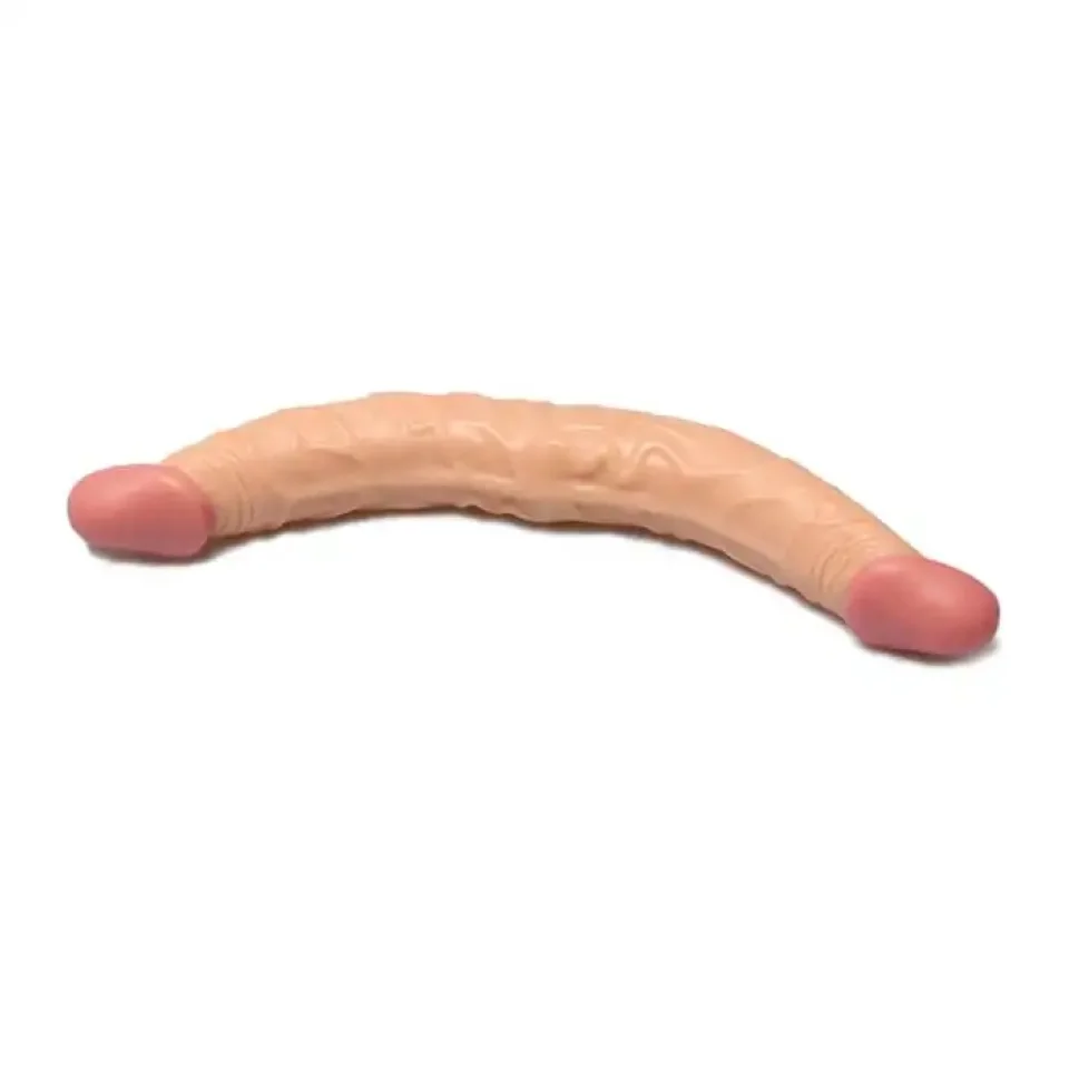#11498 - 36 cm Çift Taraflı Realistik Dildo Anal Vajinal Penis