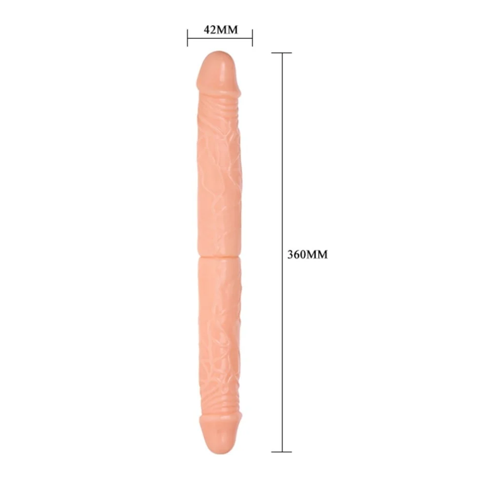 #11009 - 36 cm Çift Taraflı Realistik Dildo Anal Vajinal Penis