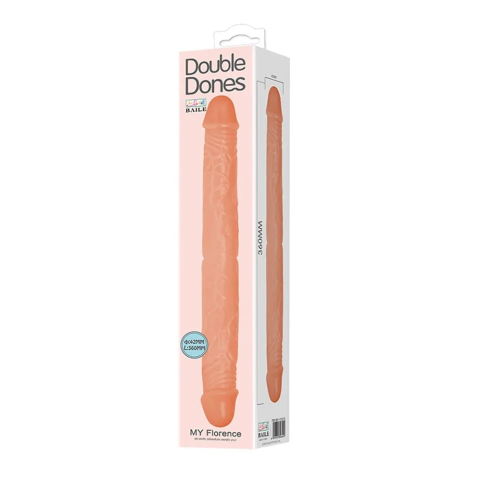 #11010 - 36 cm Çift Taraflı Realistik Dildo Anal Vajinal Penis