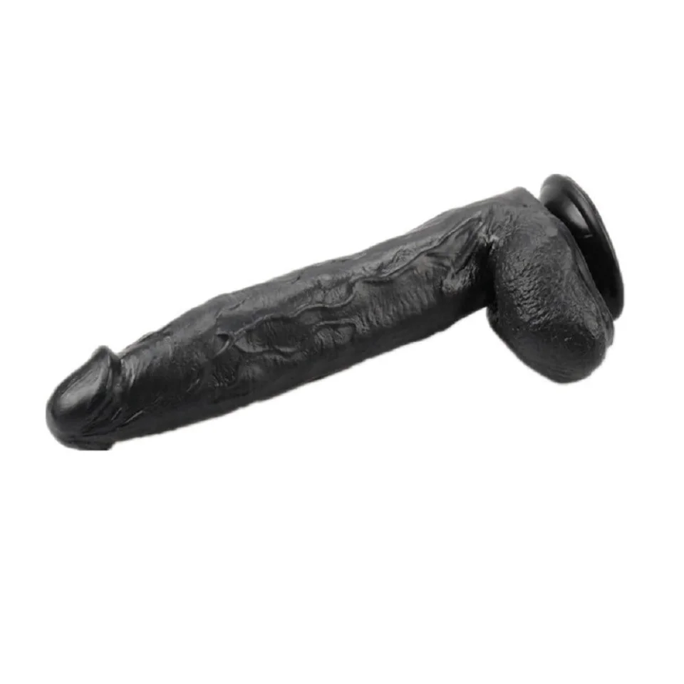 #11056 - 31 cm Vantuzlu Realistik Zenci Penis Anal Vajinal Dildo