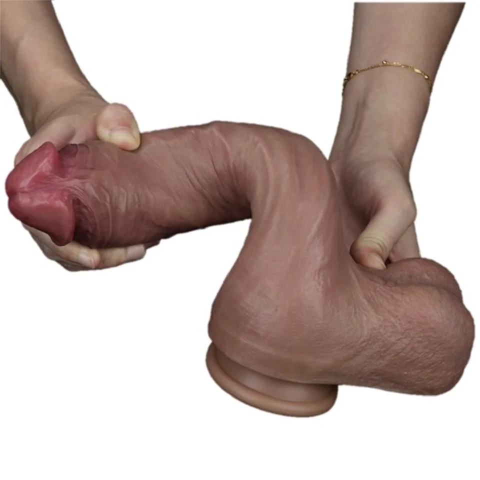 #11066 - 27 cm Yeni Nesil Çift Katmanlı Gerçekçi Kalın Dildo Penis