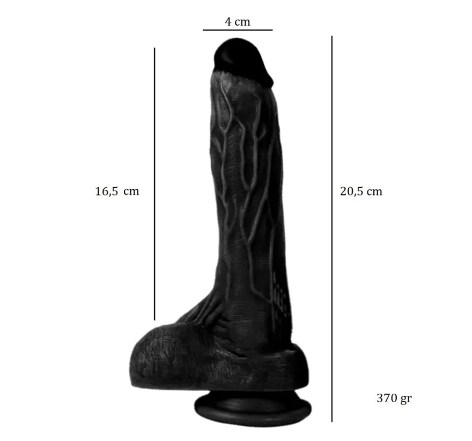 #1047 - 20,5 cm Gerçekçi Silikon Vantuzlu Zenci Kalın Dildo Penis