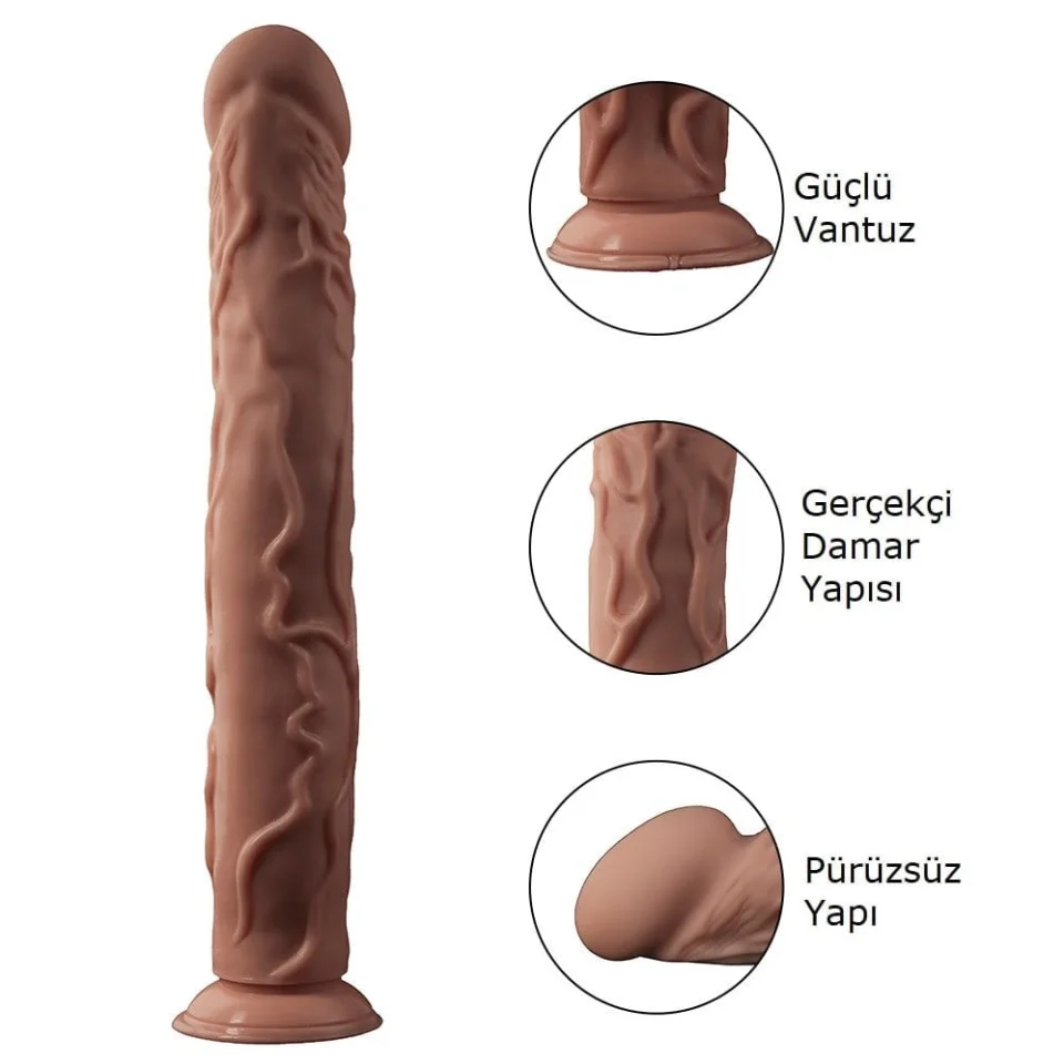 #11077 - 35 cm Gerçekçi Uzun Kalın Dildo Penis