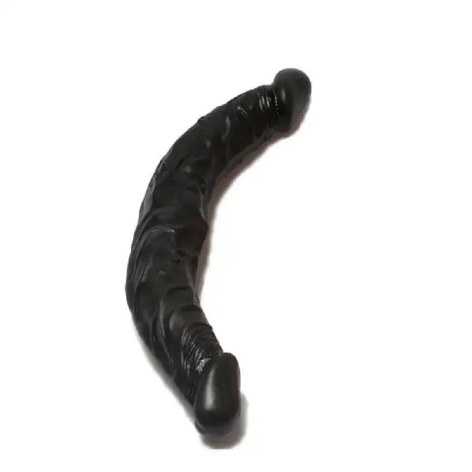 #11525 - 36 cm Çift Taraflı Realistik Zenci Dildo Anal Vajinal Penis