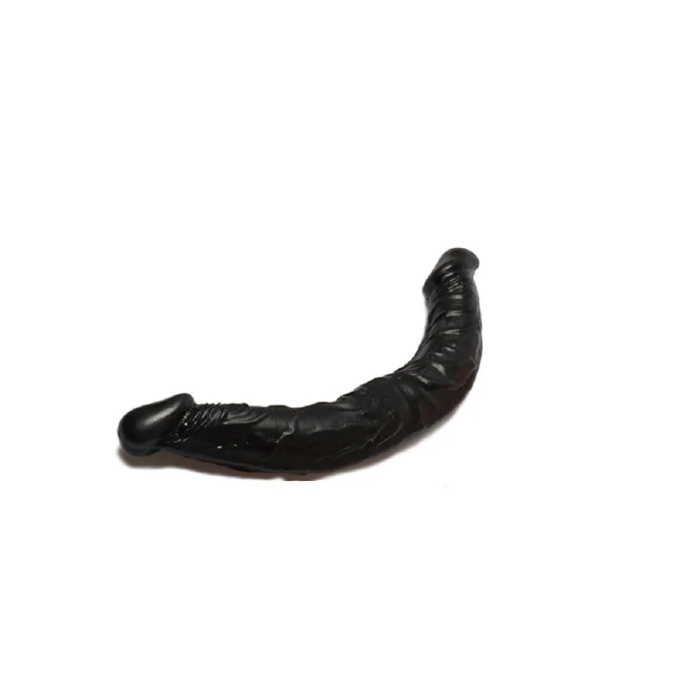 #11078 - 36 cm Çift Taraflı Realistik Zenci Dildo Anal Vajinal Penis