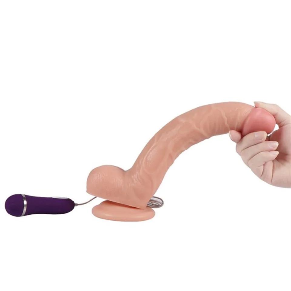 #11187 - 26 cm Gerçekçi Titreşimli Dildo Vibratör Penis