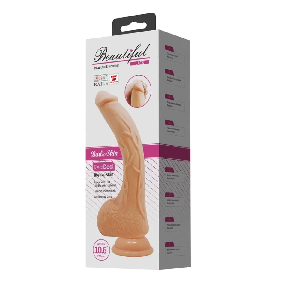 #11207 - 27 cm Titreşimli Gerçekçi Kalın Dildo Penis