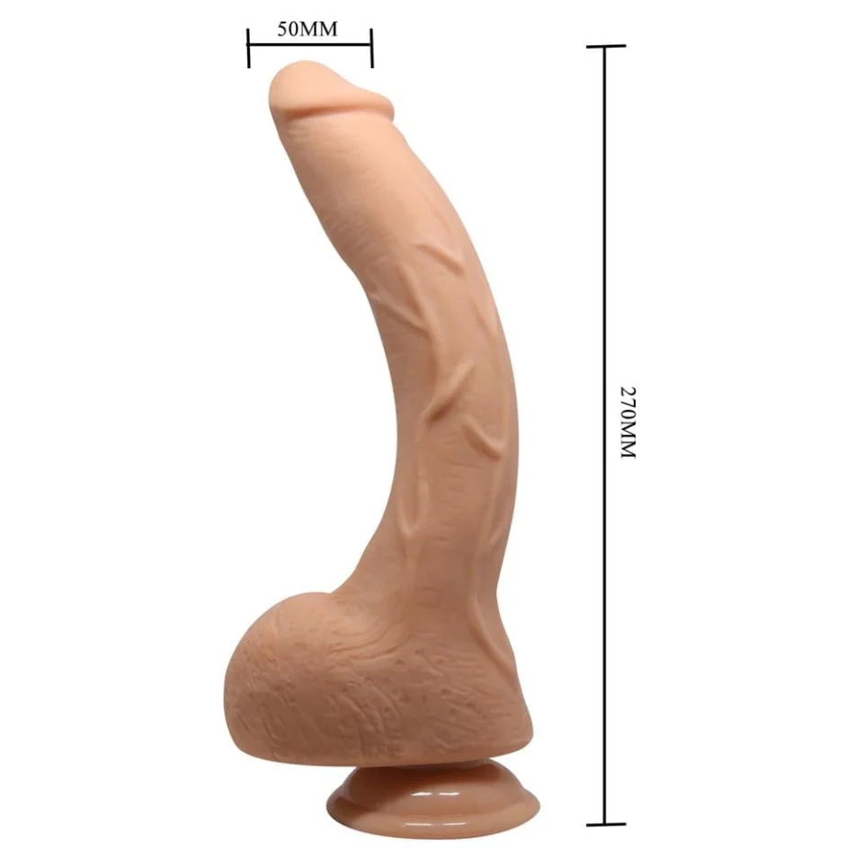 #11204 - 27 cm Titreşimli Gerçekçi Kalın Dildo Penis