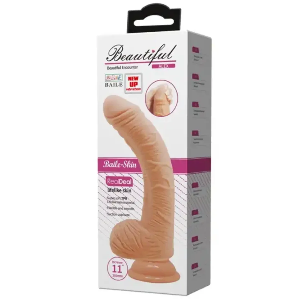 #11210 - 28 cm Titreşimli Gerçekçi Kalın Dildo Penis