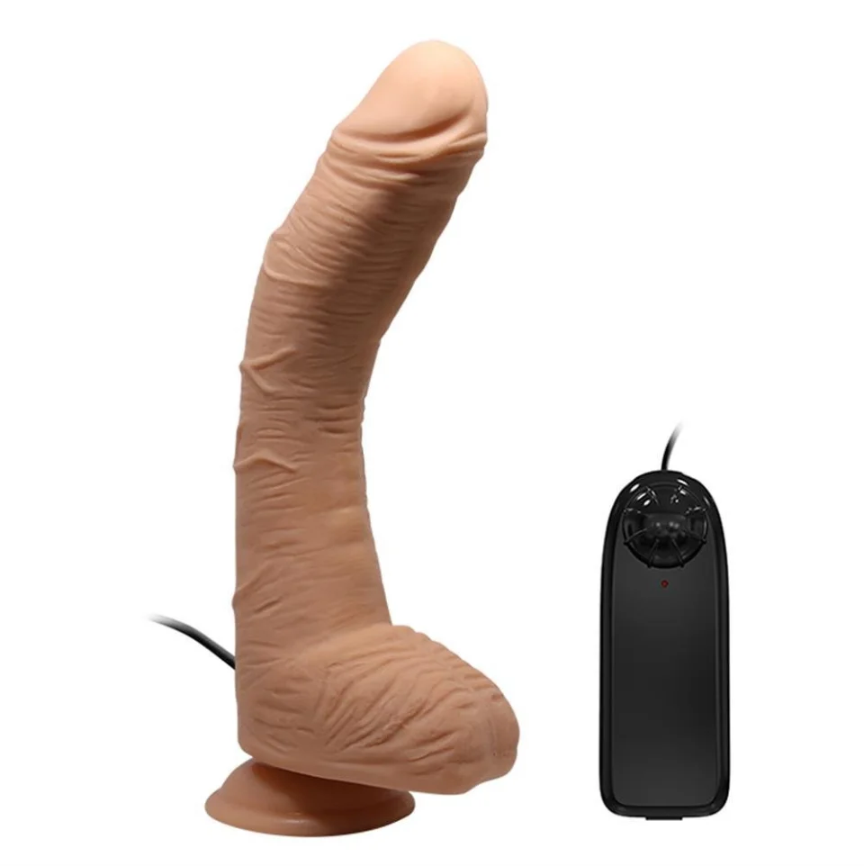#11212 - 28 cm Titreşimli Gerçekçi Kalın Dildo Penis