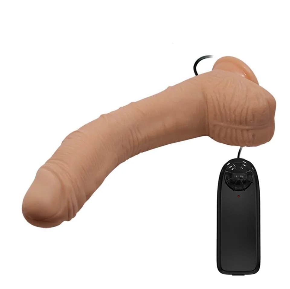 #11213 - 28 cm Titreşimli Gerçekçi Kalın Dildo Penis