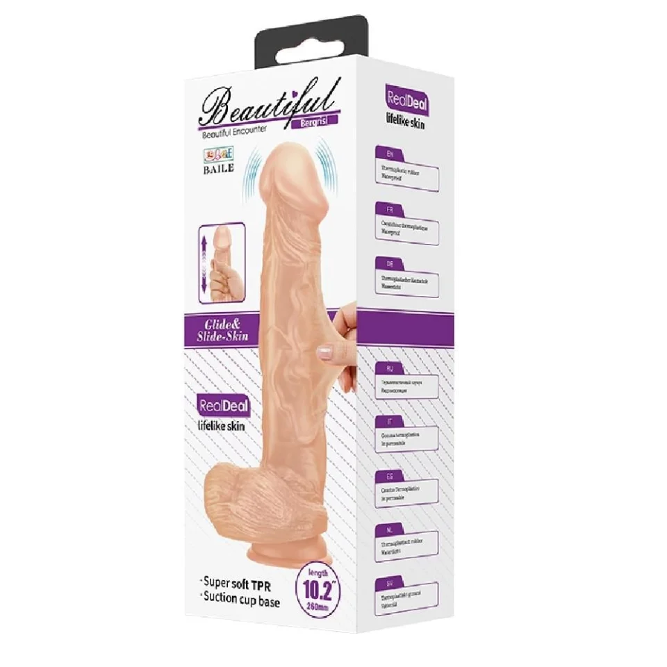 #11215 - 26 cm Titreşimli Gerçekçi Kalın Dildo Penis