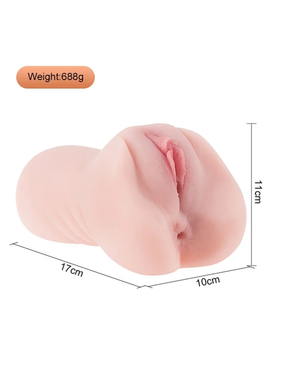 #11309 - Anal ve Vajinal Çift Girişli Mastürbatör Kayganlaştırıcı Hediyeli