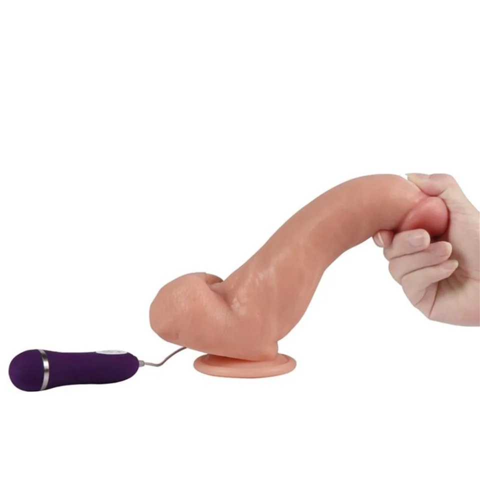 #1070 - 22,5 cm Gerçekçi Titreşimli Dildo Vibratör Penis