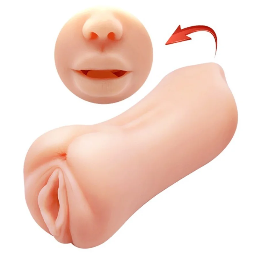 #11352 - Çift Taraflı Suni Oral Vajinal Mastürbatör Kayganlaştırıcı Hediyeli