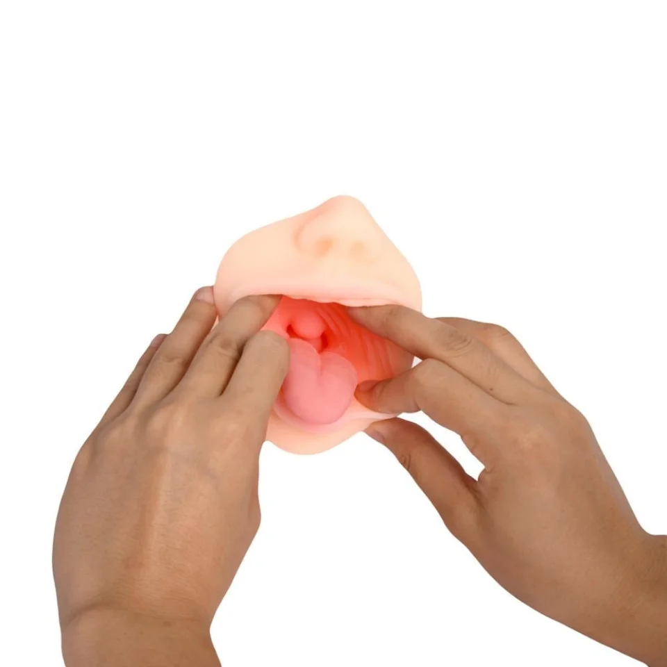 #11359 - 3 Boyutlu Suni Oral Mastürbatör Kayganlaştırıcı Hediyeli