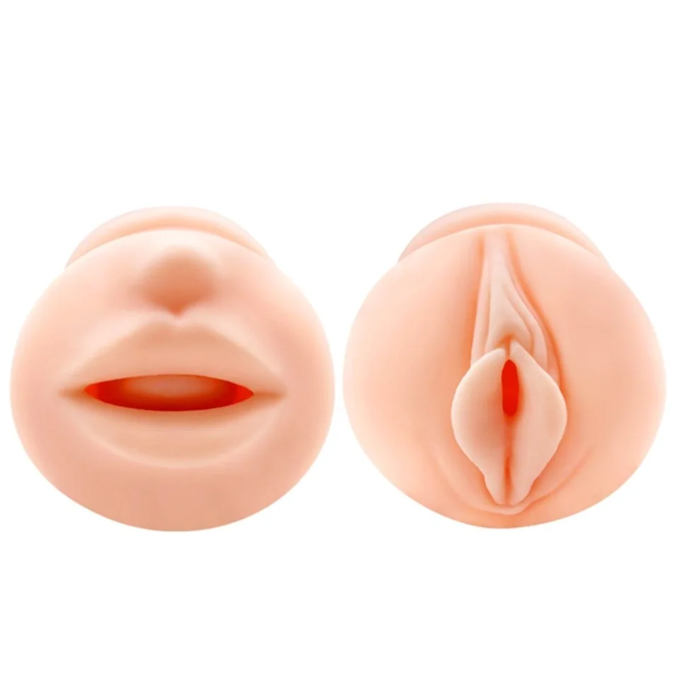 #11398 - 3 Boyutlu Suni Oral Vajinal Mastürbatör Kayganlaştırıcı Hediyeli