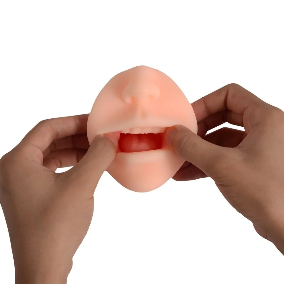 #11408 - 3 Boyutlu Suni Oral Mastürbatör Kayganlaştırıcı Hediyeli