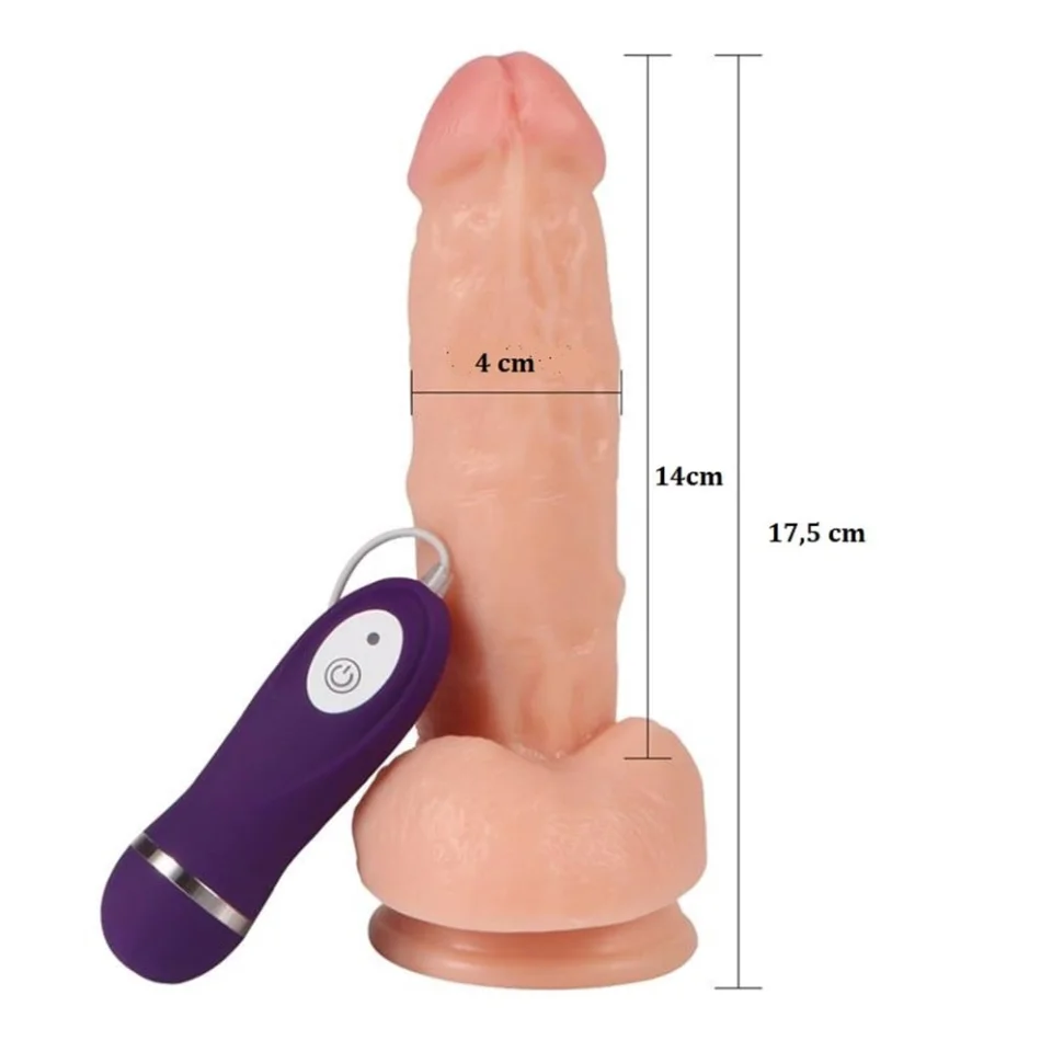 #1080 - 17,5 cm Gerçekçi Titreşimli Dildo Vibratör Penis