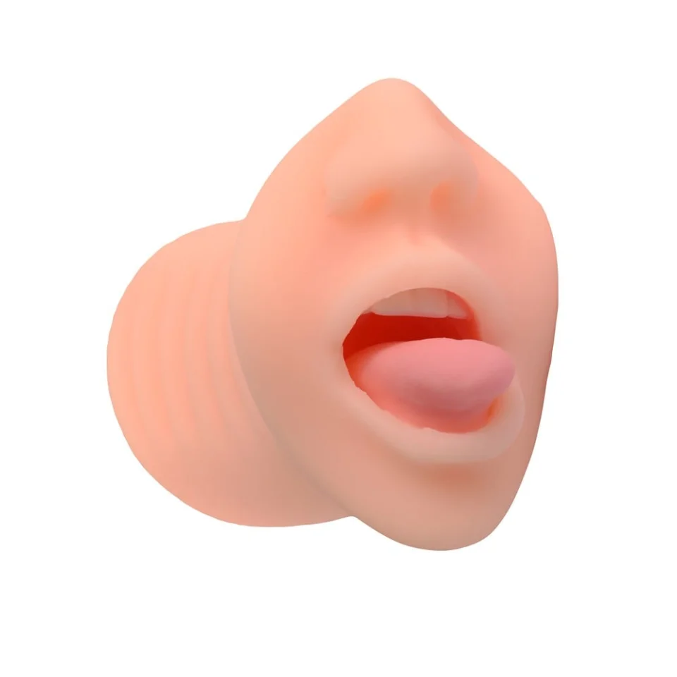 #11432 - 3 Boyutlu Suni Oral Mastürbatör Kayganlaştırıcı Hediyeli