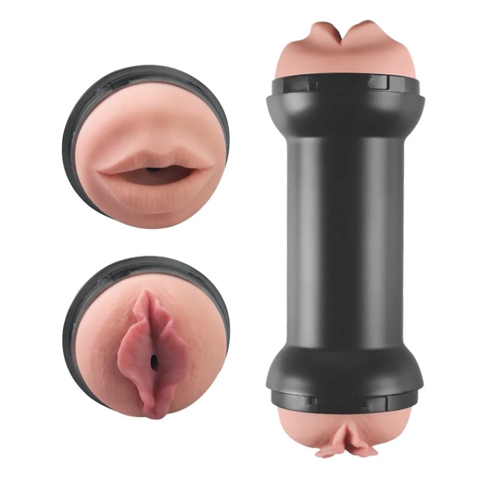 #11445 - Çift Taraflı Vajinal Oral Mastürbatör Kayganlaştırıcı Hediyeli