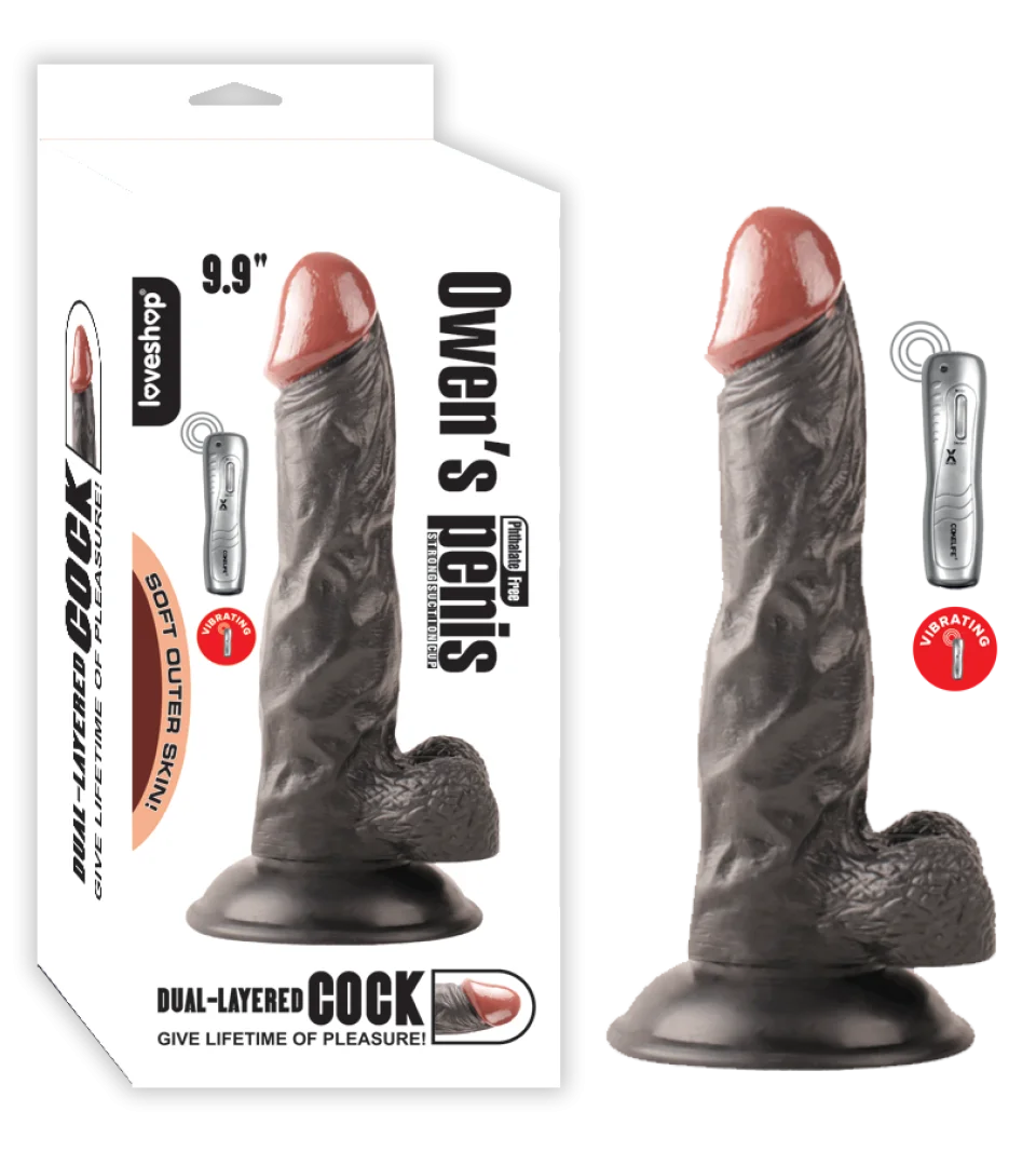 #11556 - 25 cm Siyah Kumandalı Titreşimli Realistik Dildo Vibratör