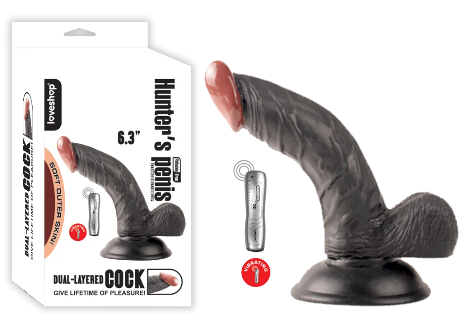 #11561 - 16 cm Siyah Kumandalı Titreşimli Realistik Dildo Vibratör