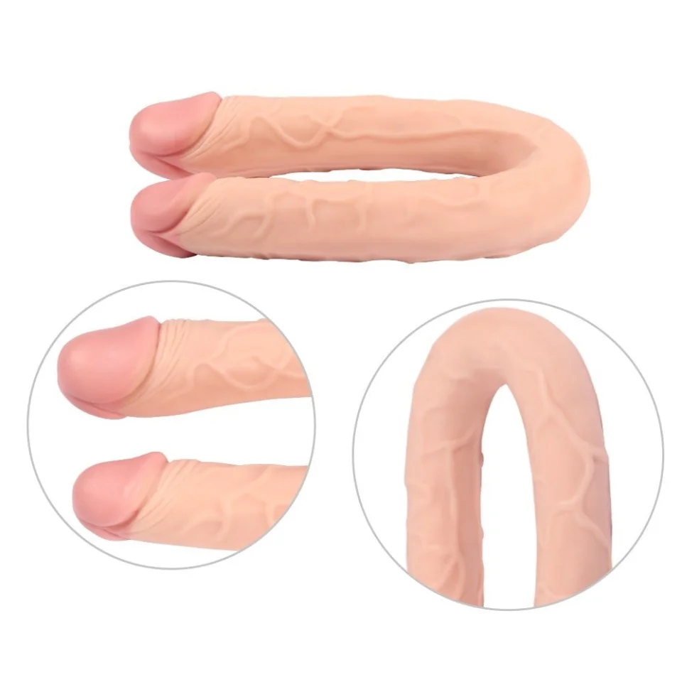 #1091 - 46 cm Realistik Çatal Dildo Anal Vajinal Penis