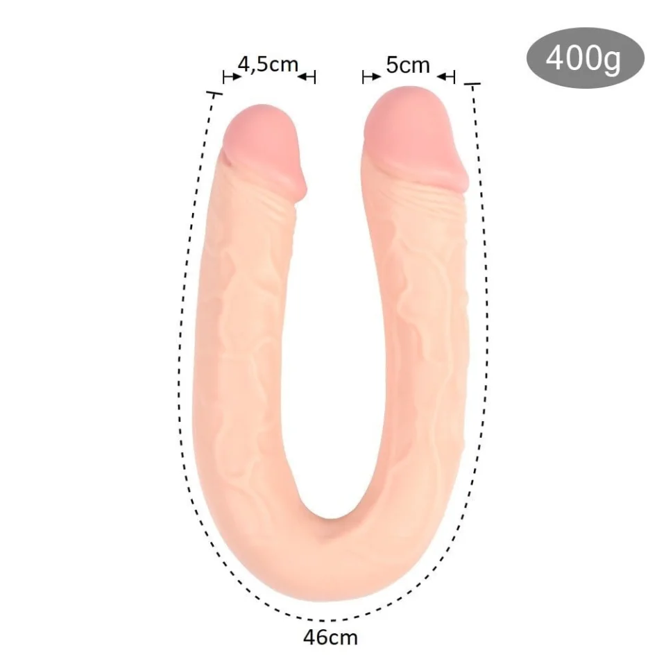 #1096 - 46 cm Realistik Çatal Dildo Anal Vajinal Penis