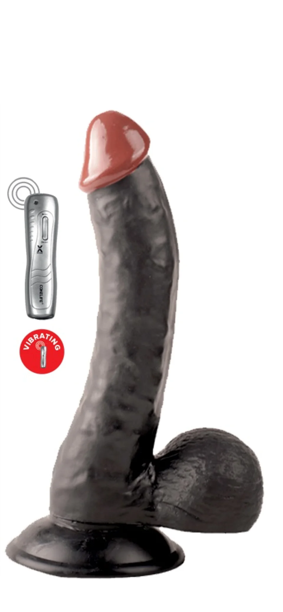 #11564 - 23 cm Siyah Kumandalı Titreşimli Realistik Dildo Vibratör