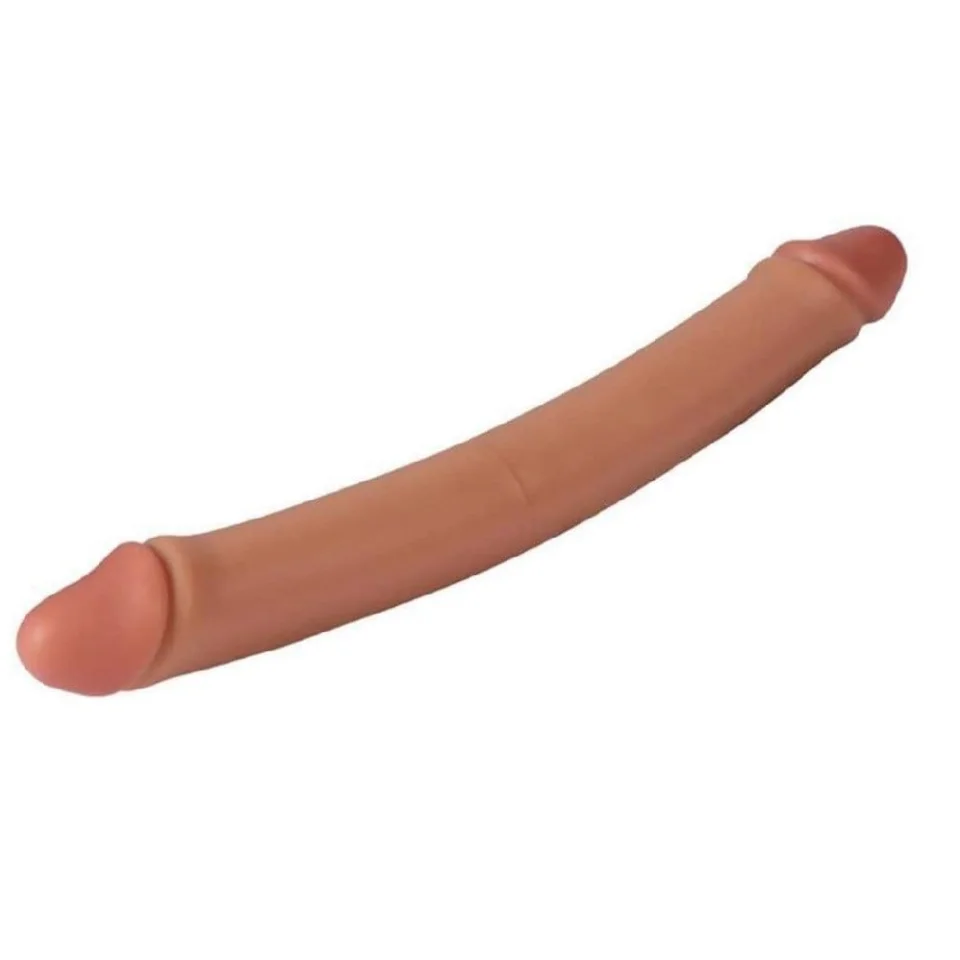 #1098 - 34 cm Çift Taraflı Gerçekçi Dildo Anal Vajinal Penis