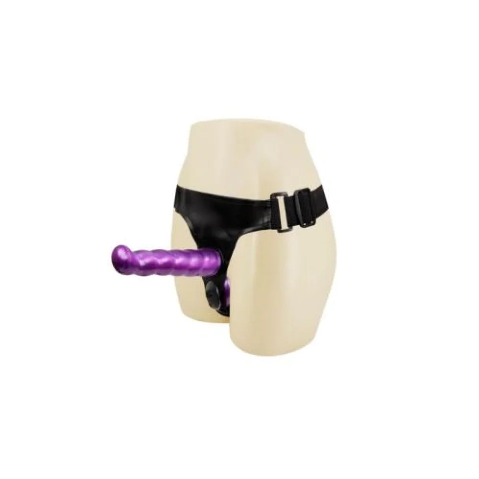 #11657 - Çift Taraflı Mor Renk Belden Bağlamalı Strapon Dildo