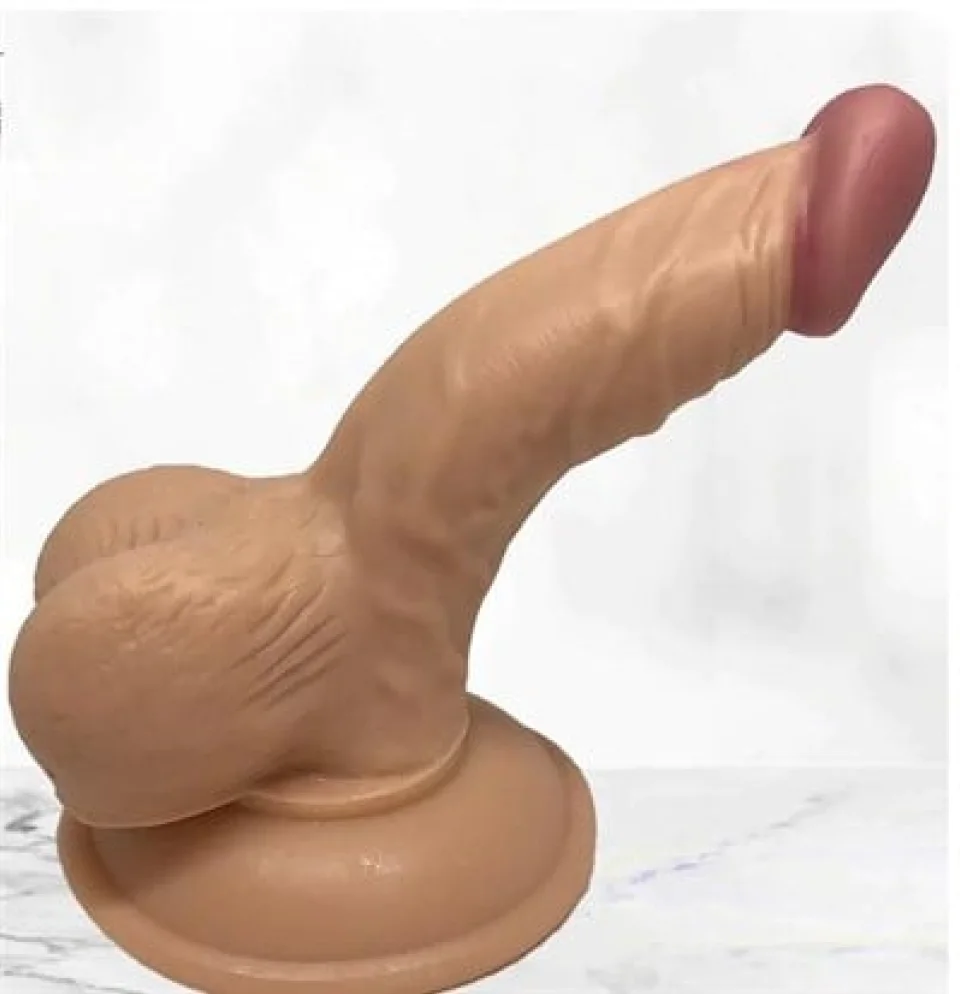 #1113 - 13 cm Vantuzlu Realistik Penis Anal Vajinal Dildo