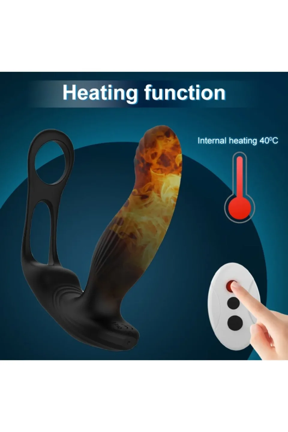 #11704 - Vomentrend Isıtmalı Usb Şarjlı Penis Halkalı Anal G Spot Titreşimli Vibratör - Keyifli ve Rahatlatıcı Deneyim