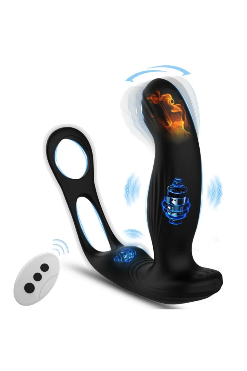 #11708 - Vomentrend Isıtmalı Usb Şarjlı Penis Halkalı Anal G Spot Titreşimli Vibratör - Keyifli ve Rahatlatıcı Deneyim