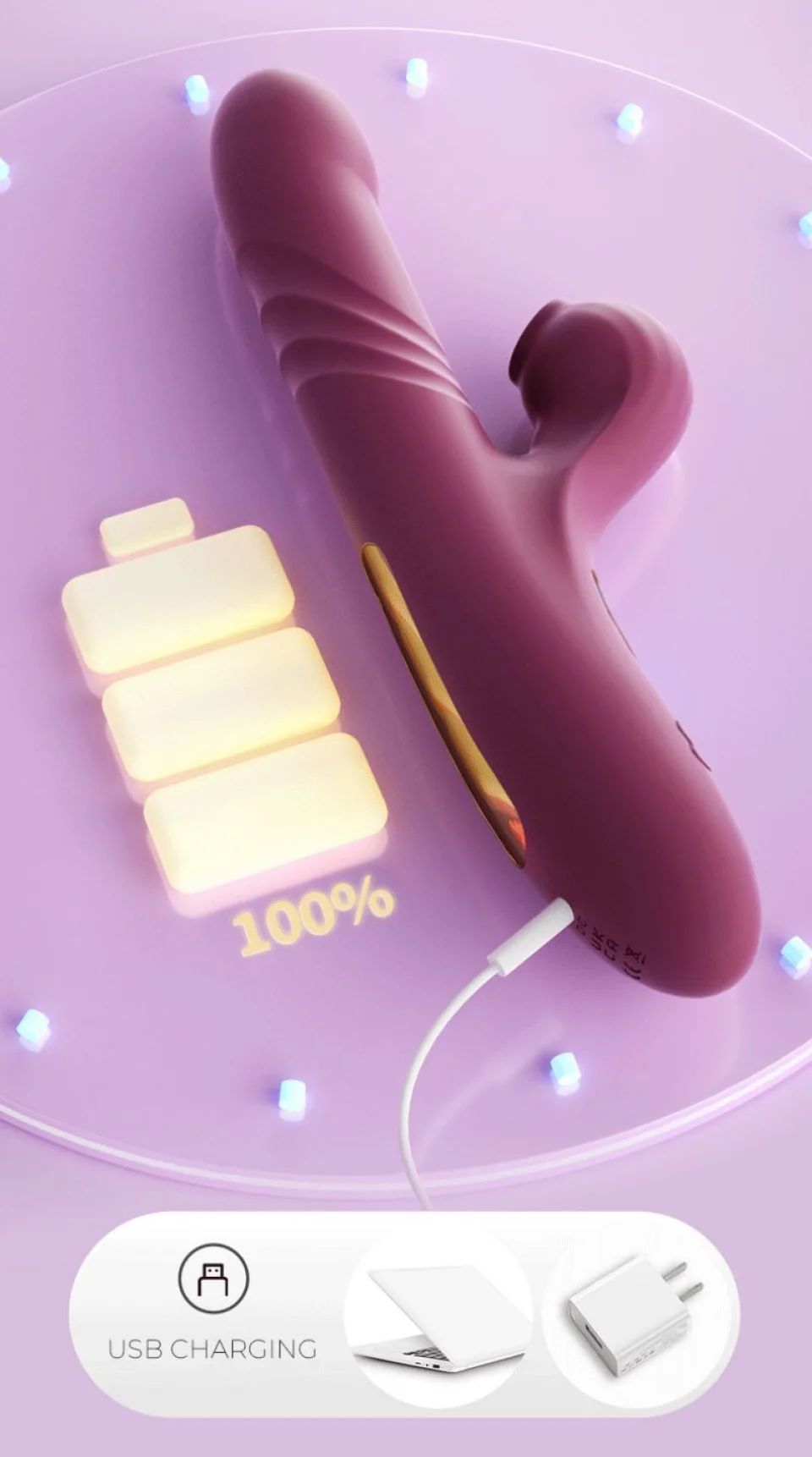 #11712 - Vomentrend Şarj Edilebilir Titreşimli Klitoral Emiş Vibratörü