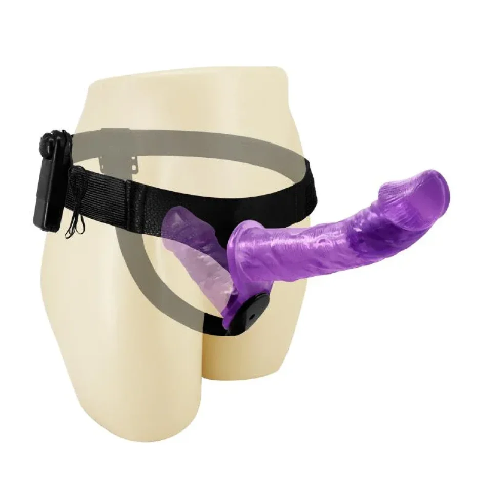 #11717 - Belden Bağlanmalı Çift Başlı Çift Motorlu Strap-on Vibratör