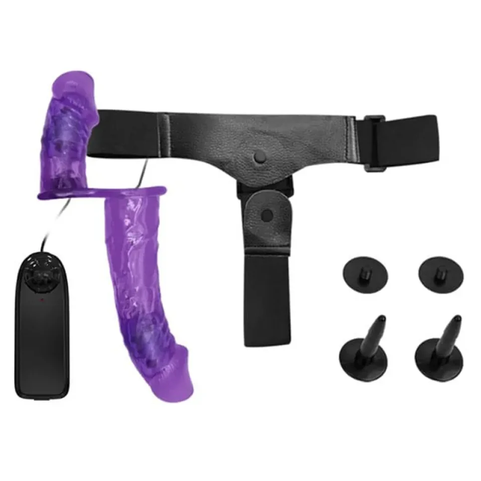 #11719 - Belden Bağlanmalı Çift Başlı Çift Motorlu Strap-on Vibratör