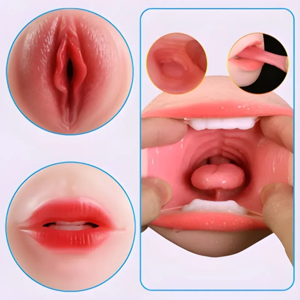 #11720 - Çift Taraflı Ağız ve Vajina Mastürbatör