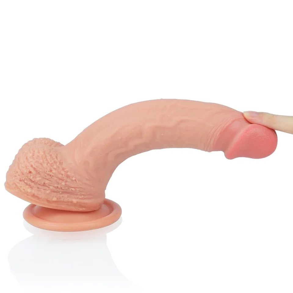 #1137 - 22 cm Gerçekçi Çift Katmanlı Silikon Penis
