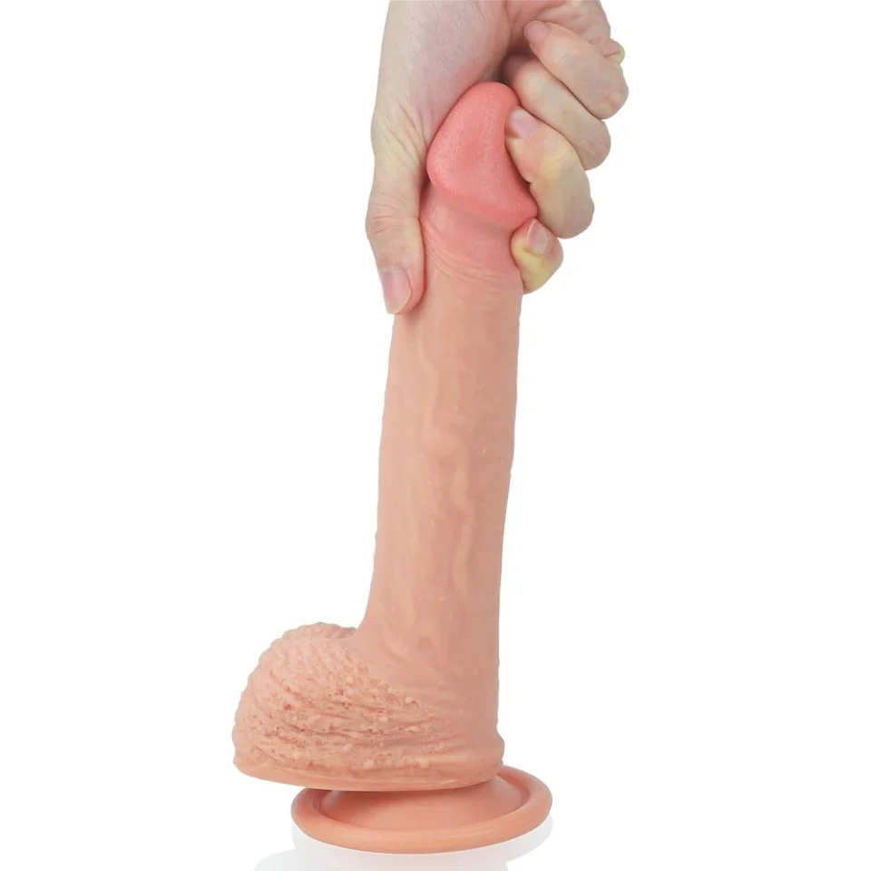 #1141 - 22 cm Gerçekçi Çift Katmanlı Silikon Penis