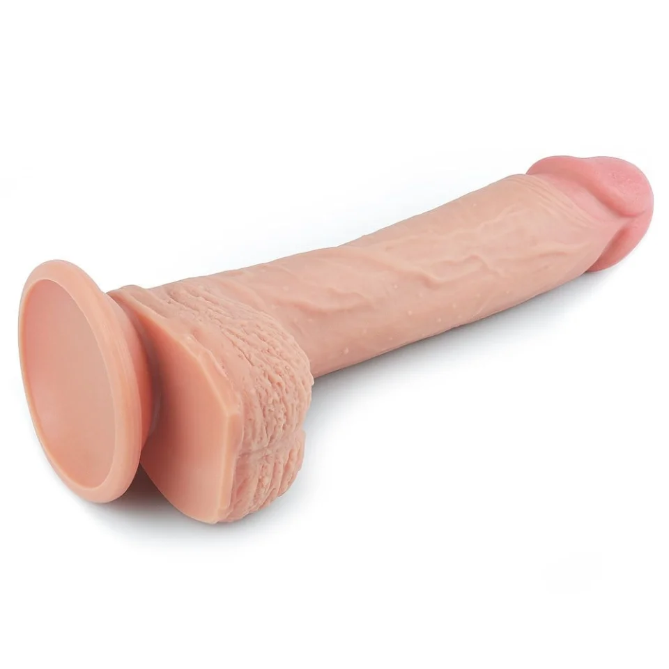 #1142 - 22 cm Gerçekçi Çift Katmanlı Silikon Penis