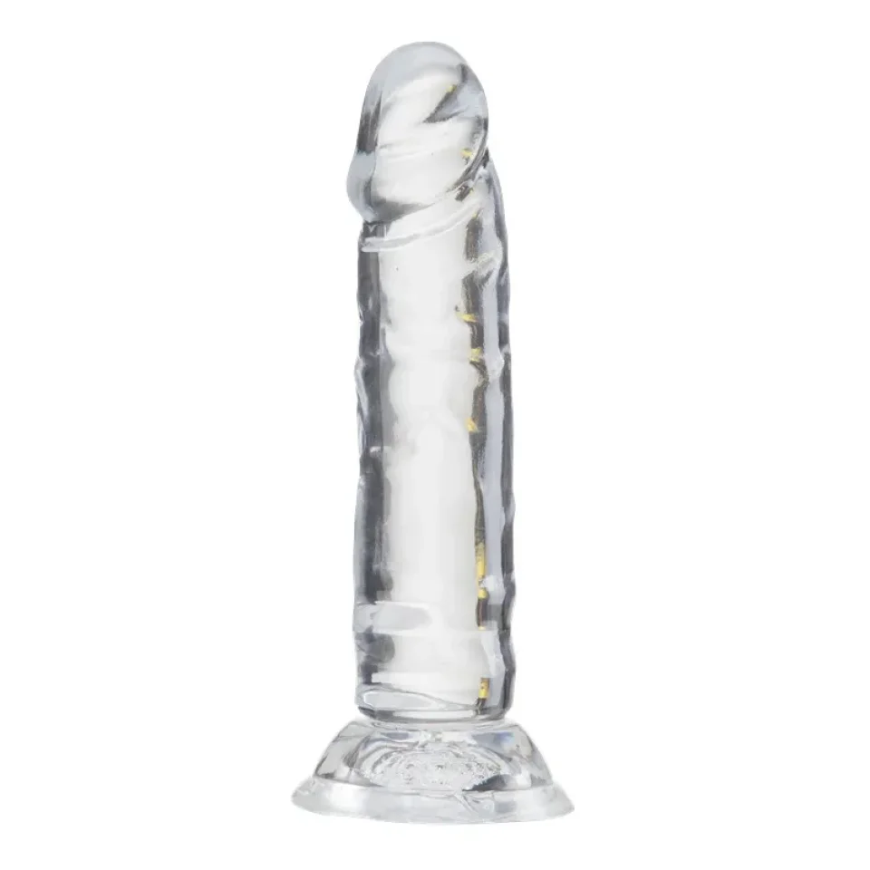 #11771 - 13 cm Vantuzlu Şeffaf Kristal Jel Dildo