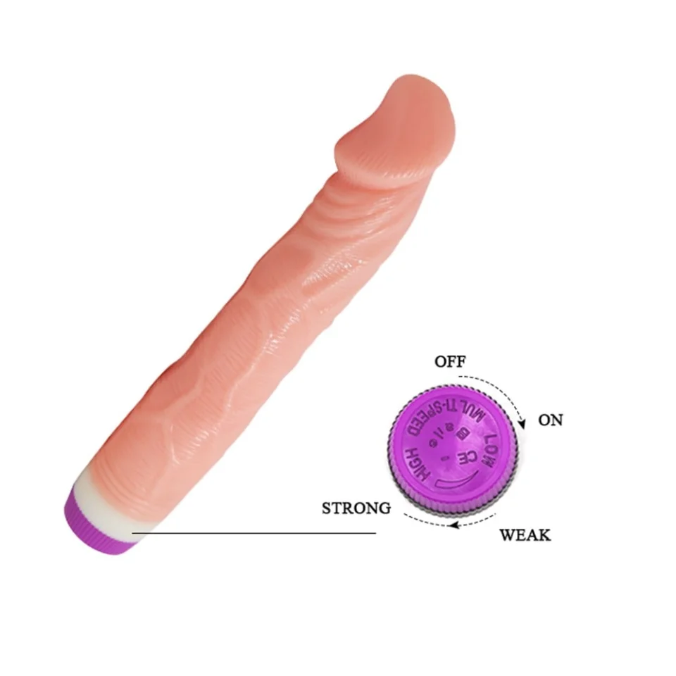 #1145 - 22 cm Güçlü Titreşimli Realistik Vibratör Gerçekci Penis Dildo