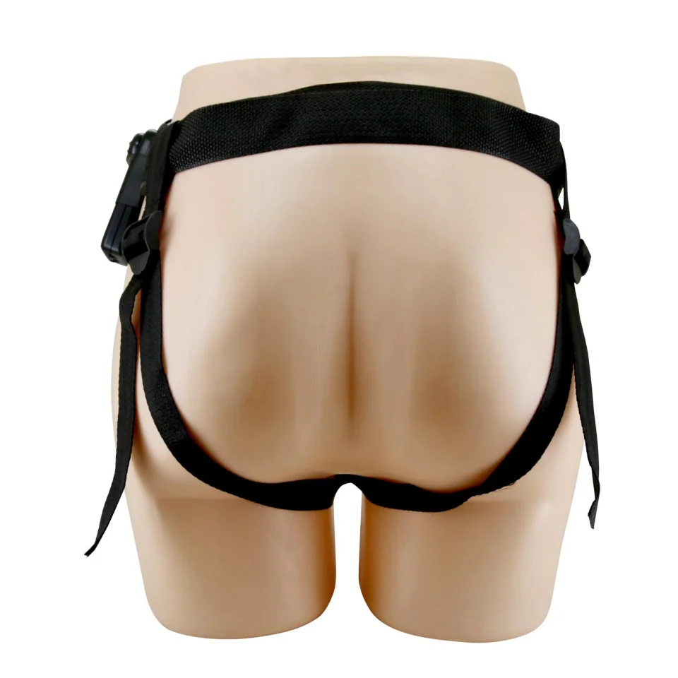 #11832 - 19 cm Belden Bağlamalı İçi Boş Titreşimli Testissiz Protez Melez Penis