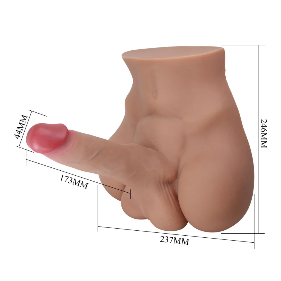 #11835 - 2 İşlevli Realistik 17,3 cm Penisli Anal Girişli Erkek Kalça